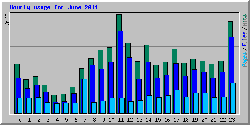Hourly usage for June 2011